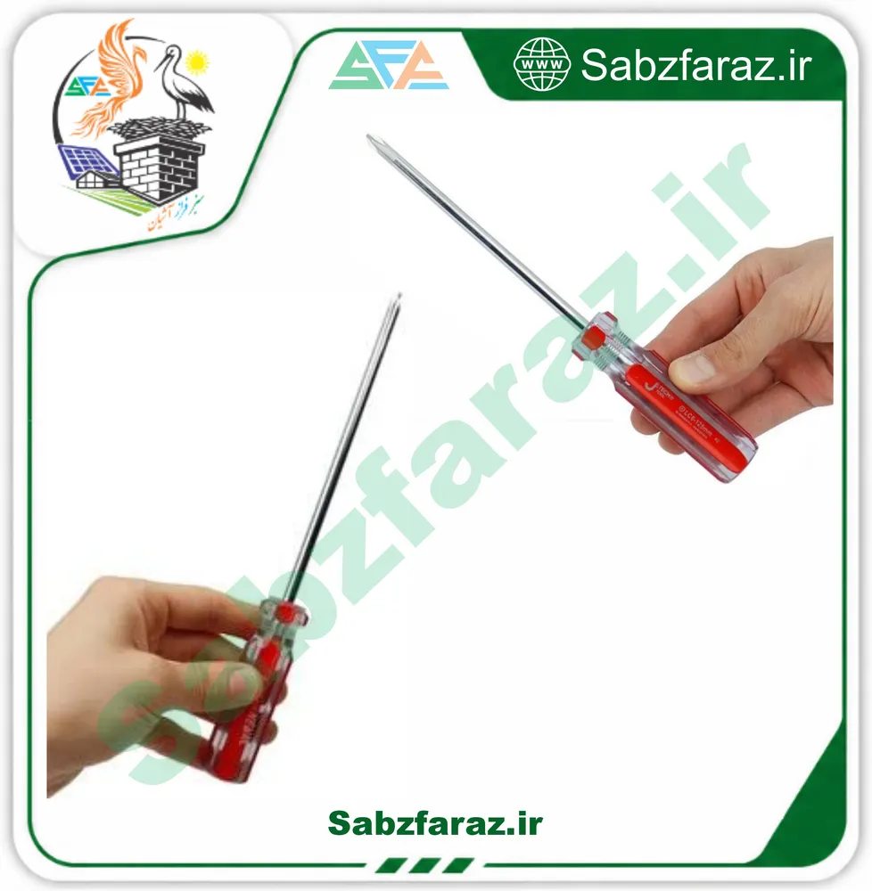 پیچ گوشتی چهارپهلو 6mm×150mm